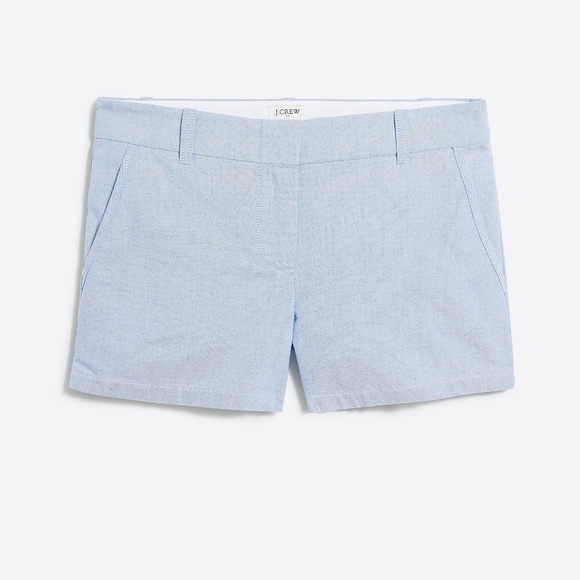 New! J.Crew size 12 Womens Light Blue Classic Oxford Shorts NWT - Picture 2 of 15